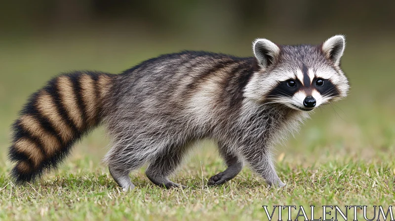 Curious Raccoon with Ringed Tail AI Image