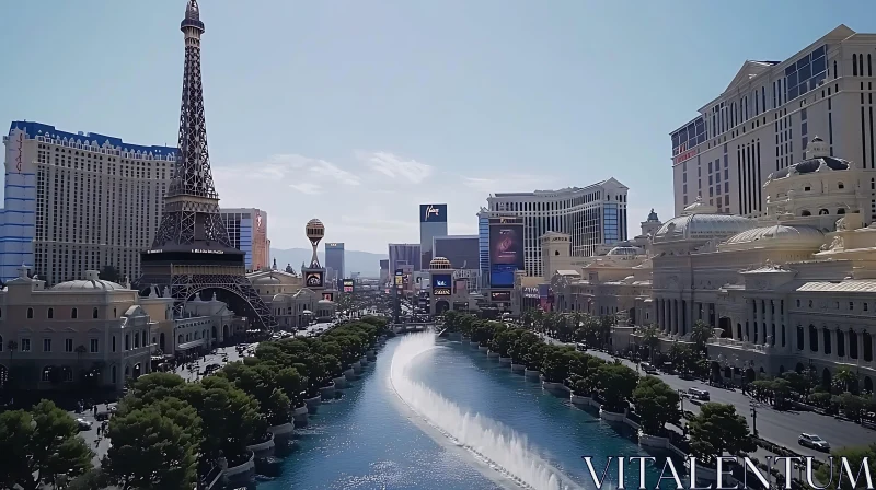 Las Vegas Strip Skyline with Eiffel Tower