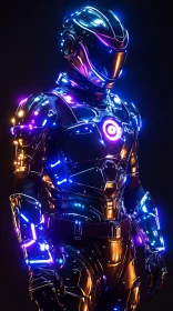 Advanced Cyborg with Illuminated Neon Suit