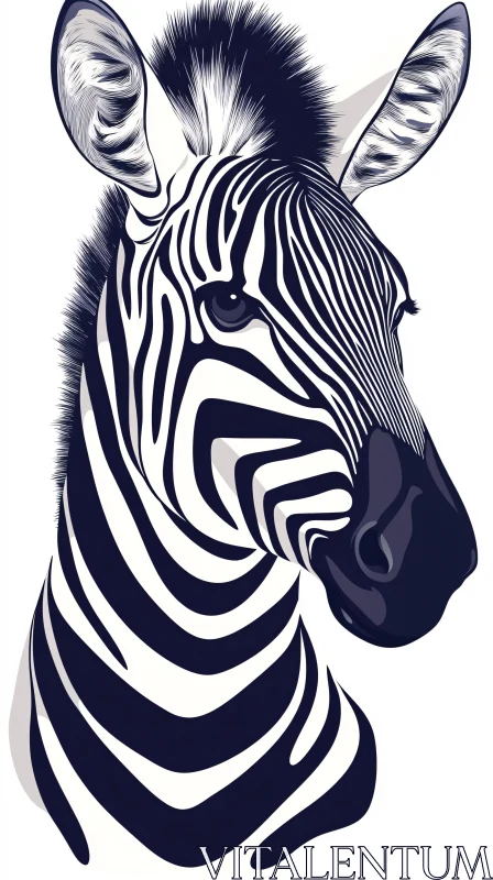 Zebra with Bold Patterns Artwork AI Image