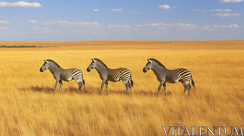 AI ART Graceful Zebras Roaming