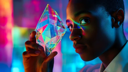 Geometric Crystal and Light Portrait