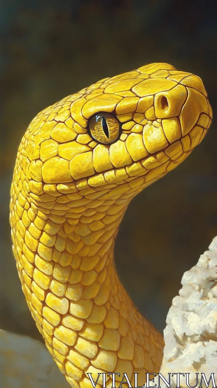 Golden Serpent Portrait AI Image