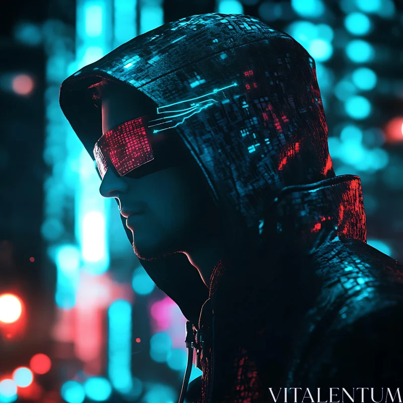 AI ART Cyberpunk Urban Nightscape with Glowing Neon Elements