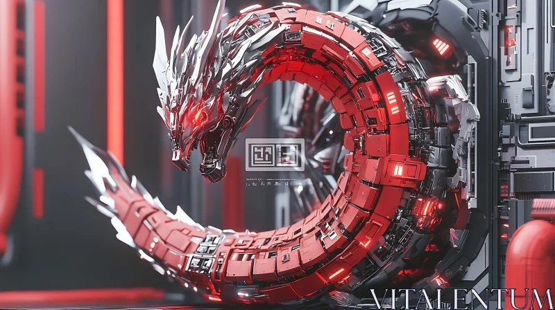 Advanced Technology-Inspired Dragon Design AI Image