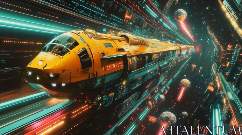 AI ART Futuristic Spaceship Journey