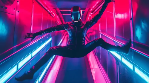 Neon Tunnel Action Pose