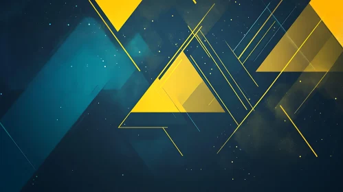 Geometric Abstract Composition in Yellow and Blue