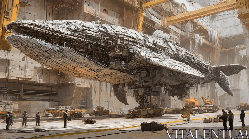 Industrial Whale Spaceship Engineering AI Image