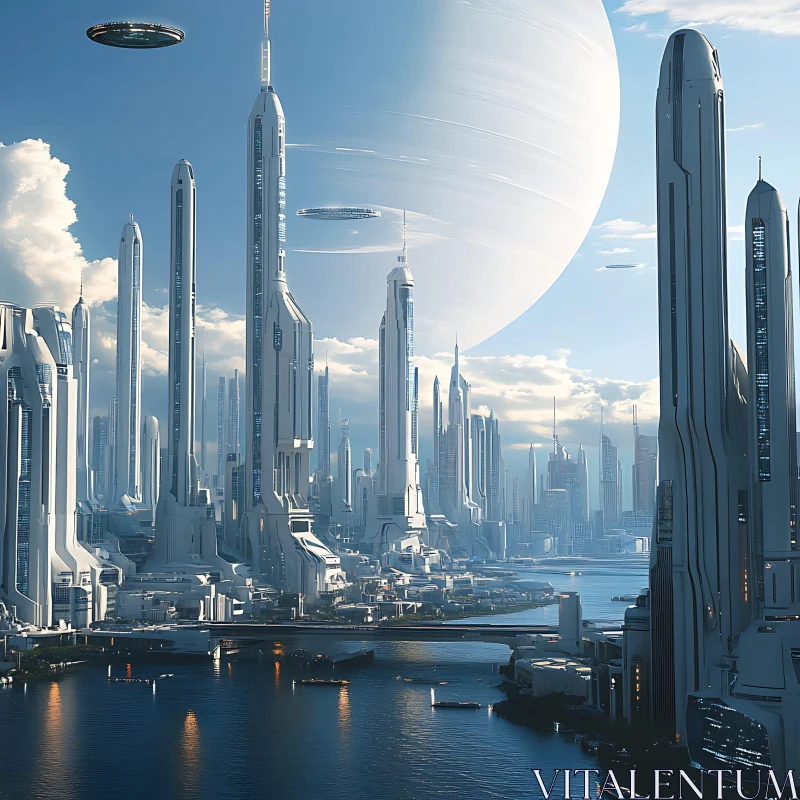 Advanced Civilization City View AI Image