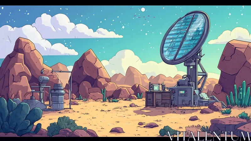 Comic Style Futuristic Desert AI Image