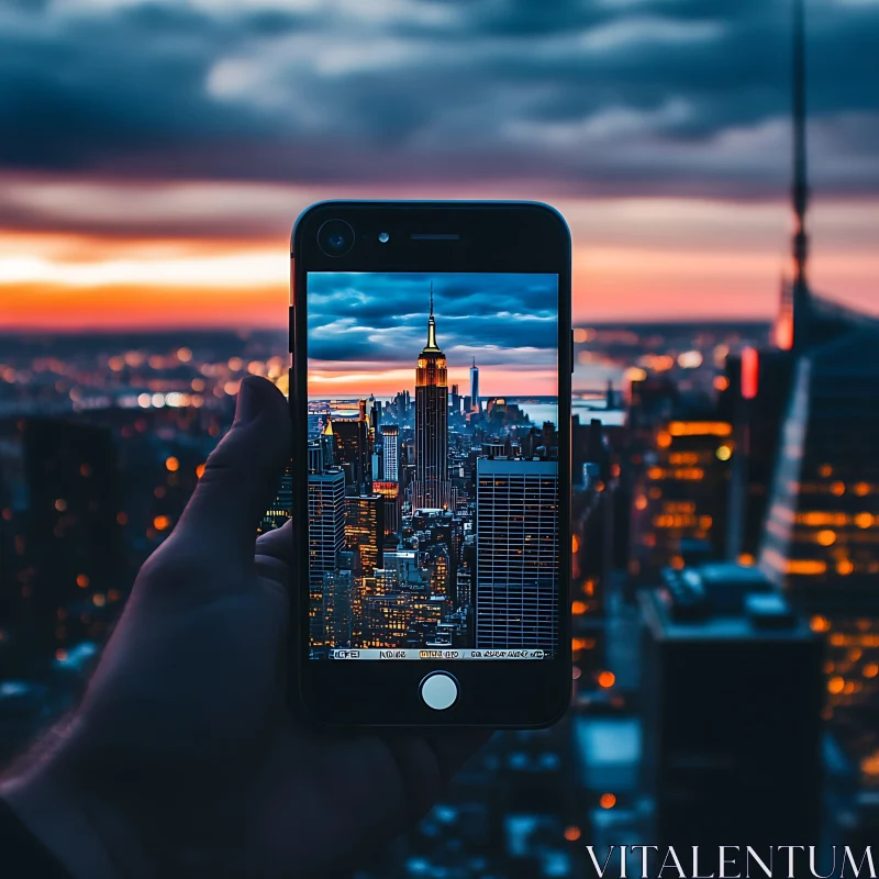 City Skyline Photography at Dusk AI Image