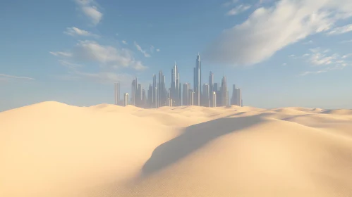 Urban Oasis Amidst Endless Sand Dunes