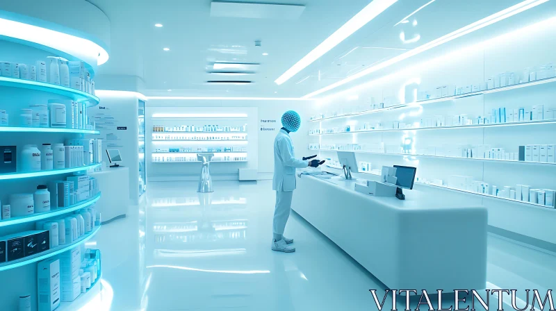 High-Tech Pharmacy Environment AI Image