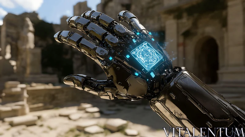 Cyborg Arm in Historical Setting AI Image