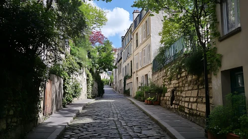 Peaceful Urban Street with Greenery