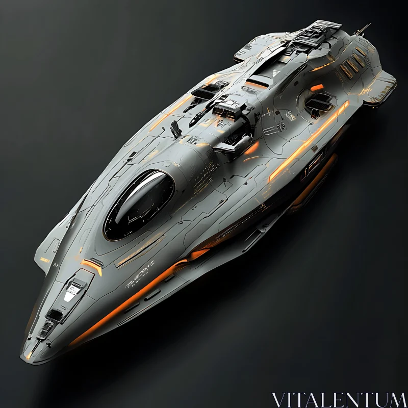 Modern Sci-Fi Spaceship Design AI Image