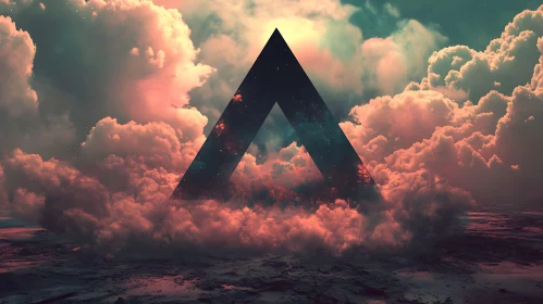 Mystical Triangle Amidst Surreal Clouds