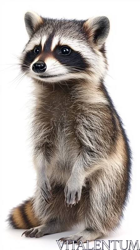 Adorable Standing Raccoon Image AI Image