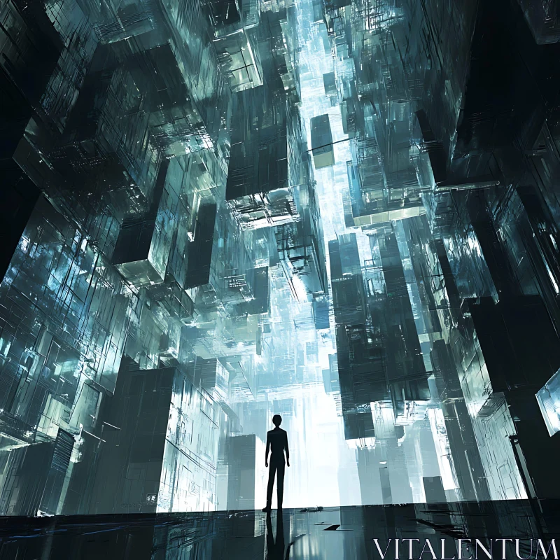 AI ART Cyberpunk Urban Geometric Art