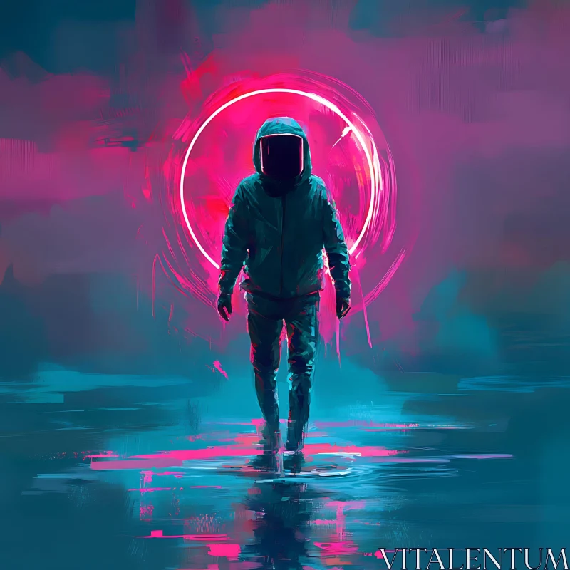 AI ART Neon Astronaut