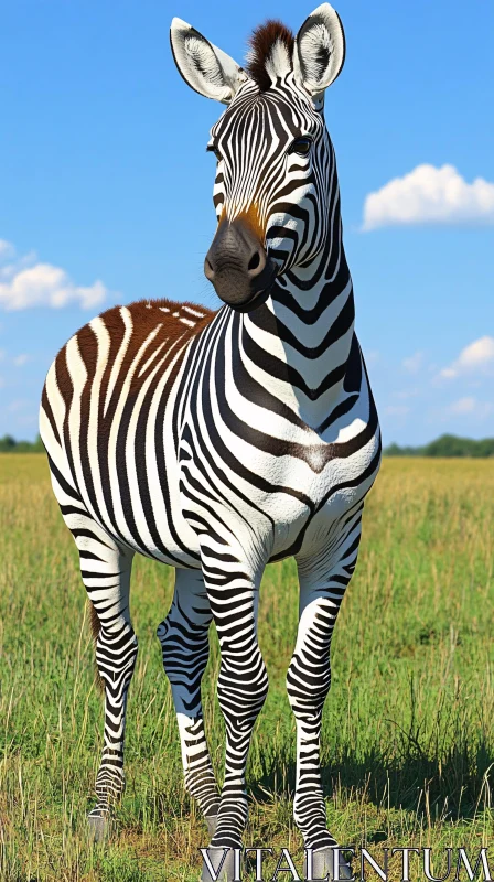 AI ART Wild Zebra in Natural Habitat