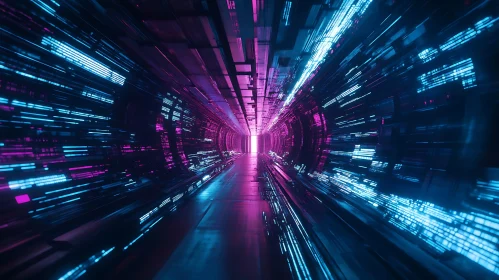 Sci-Fi Neon Light Tunnel