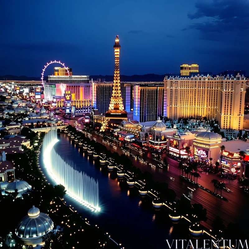 Nightlife and Landmarks of Las Vegas Strip AI Image