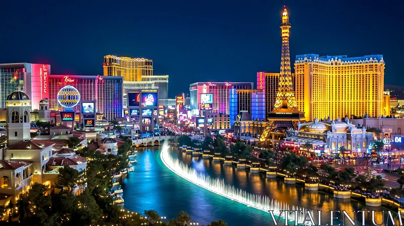 AI ART Illuminated Las Vegas Skyline at Night