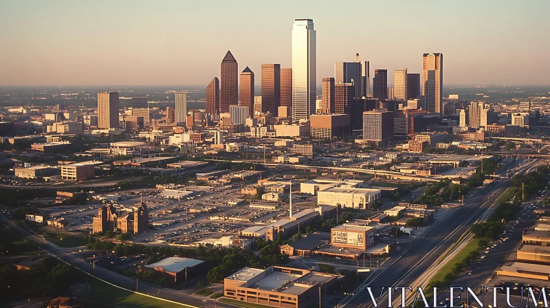 Urban Skyline During Sunset AI Image