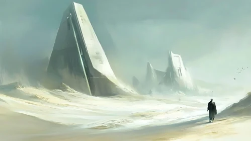 Monolithic Ruins in a Desert Wasteland