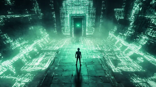 Virtual Gate in Futuristic Maze