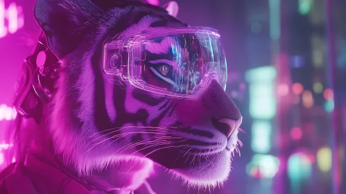 Neon Urban Sci-Fi Tiger