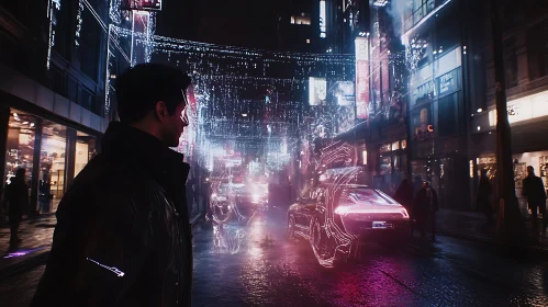 Futuristic Cyberpunk Night Scene