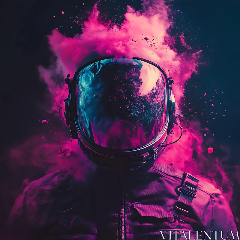 Astronaut in a Cloud of Colors AI Image