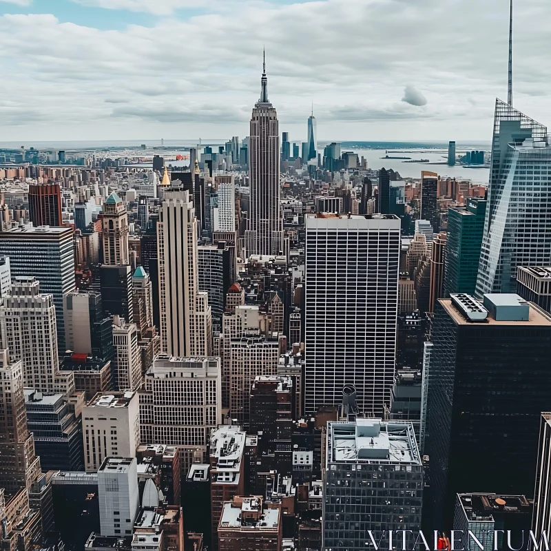 AI ART Cityscape with Skyscrapers and Iconic Buildings