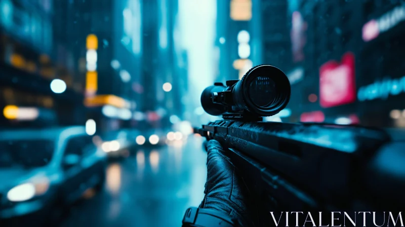 Urban Sniper Scene AI Image