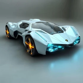 Modern Concept Car in White