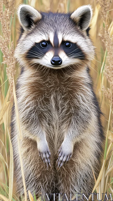 Curious Raccoon in Nature AI Image