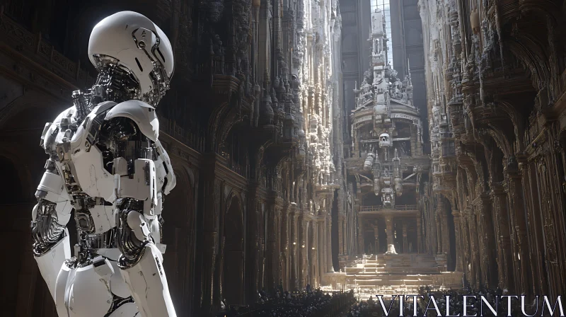 AI ART Intricate Robot in Elaborate Cathedral