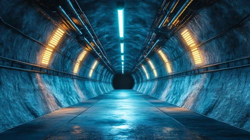 Cyberpunk Glowing Tunnel