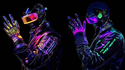 Neon-clad Cyborgs in High-Tech Gear