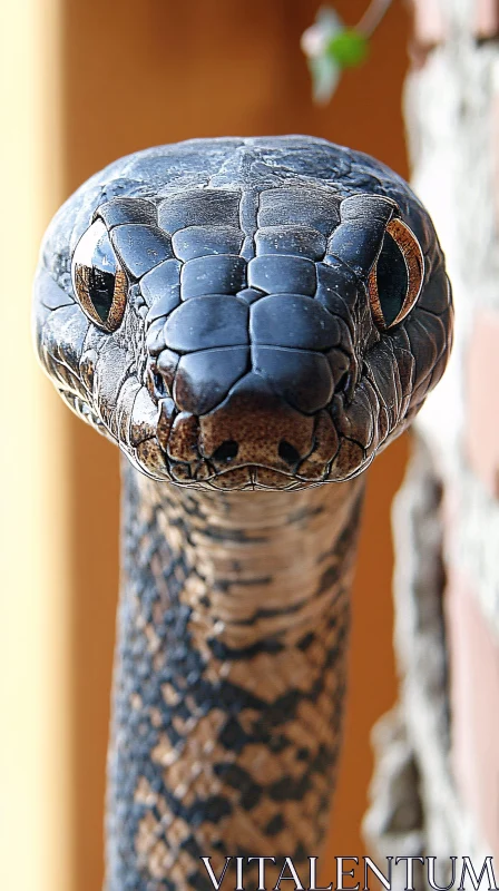 Captivating Snake Head Portrait AI Image