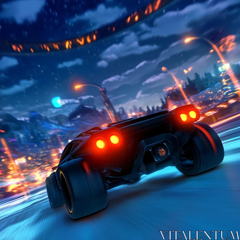 Neon City Night Racing AI Image