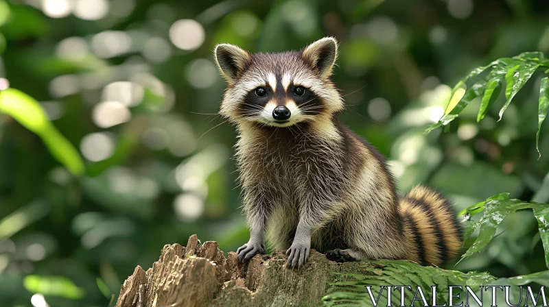 AI ART Raccoon Amongst Greenery