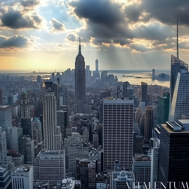 Urban Skyline During Sunset AI Image