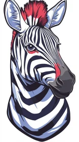 Modern Zebra Head Art