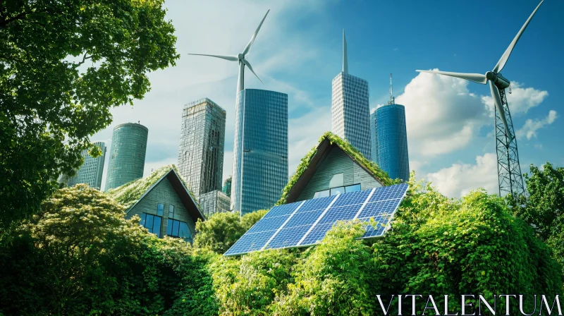 Green Energy Solutions in Modern Cities AI Image