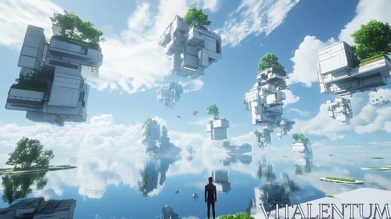 Advanced Floating Urban Structures in Serene Landscape
