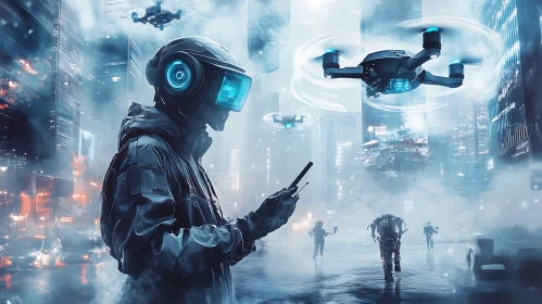 Advanced Drones and Virtual Reality in a High-Tech Urban World